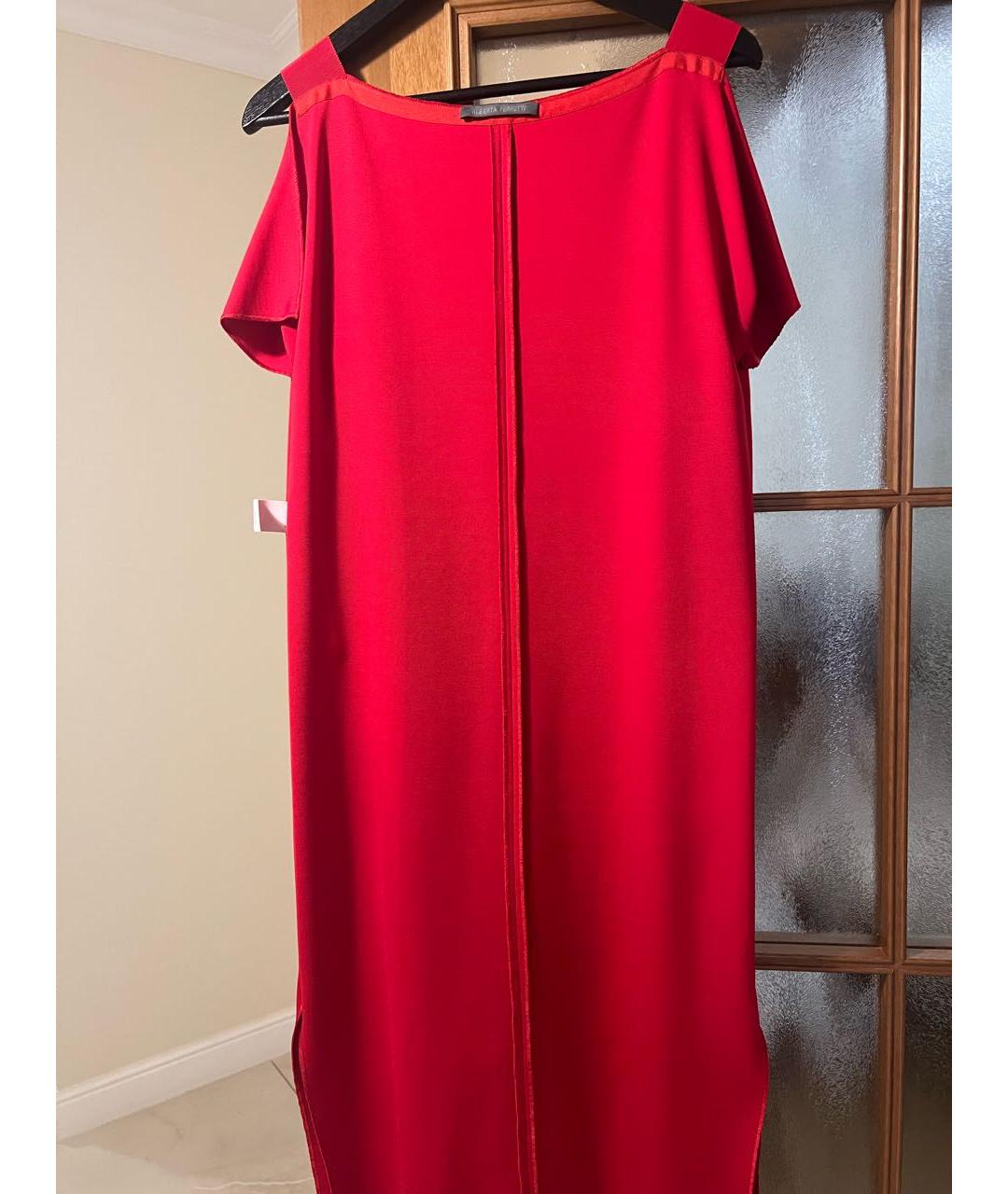 ALBERTA FERRETTI Красное полиамидовое коктейльное платье, фото 4