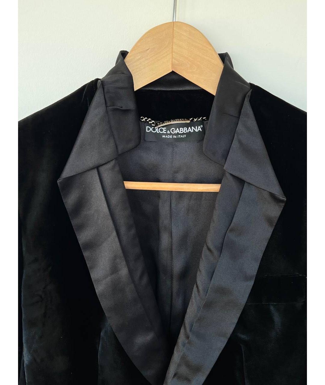 DOLCE&GABBANA Черный бархатный жакет/пиджак, фото 2