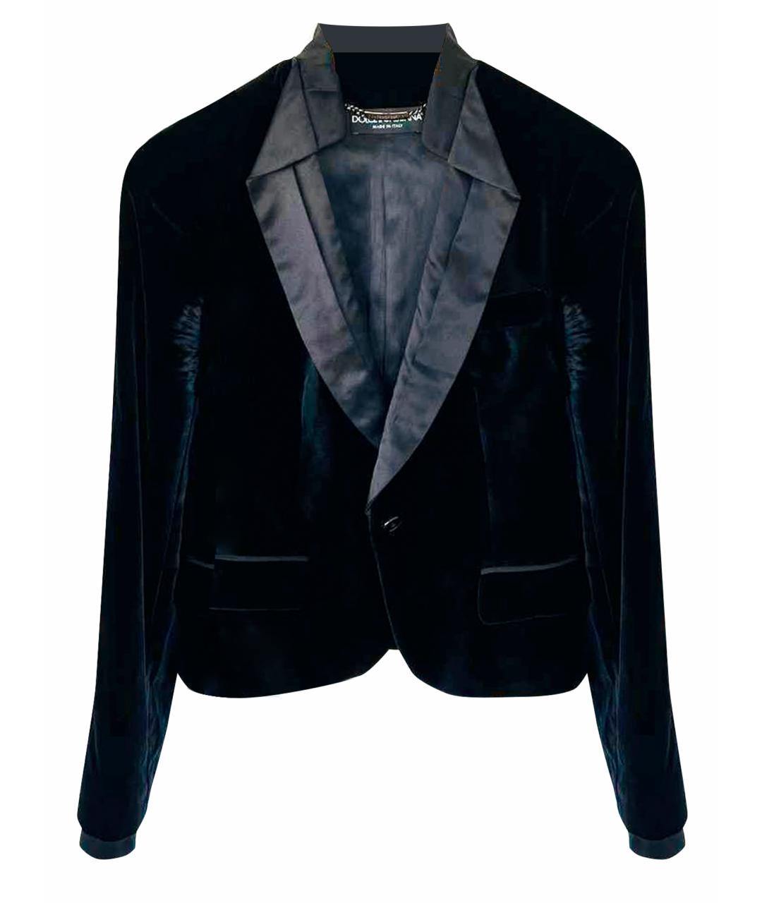DOLCE&GABBANA Черный бархатный жакет/пиджак, фото 1