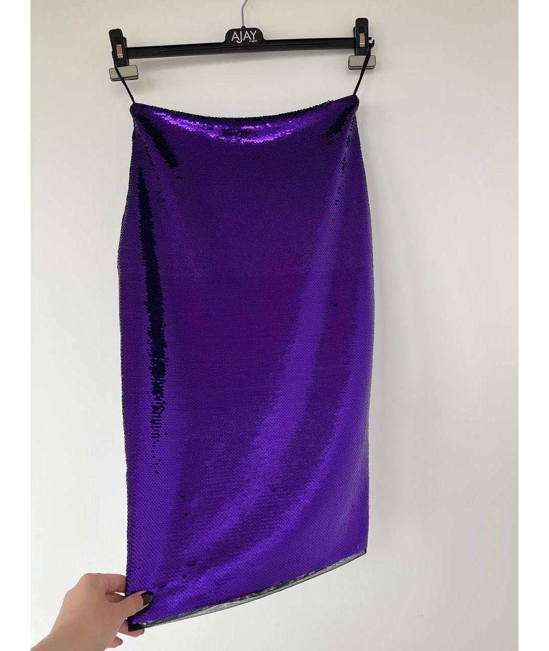 TOM FORD Фиолетовая полиэстеровая юбка миди, фото 2