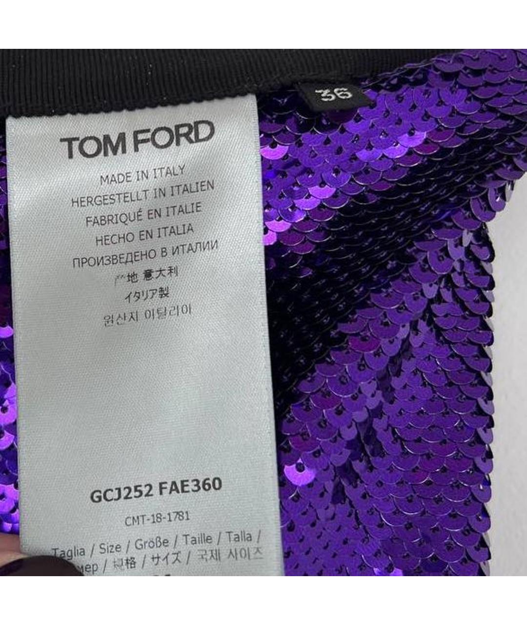 TOM FORD Фиолетовая полиэстеровая юбка миди, фото 3
