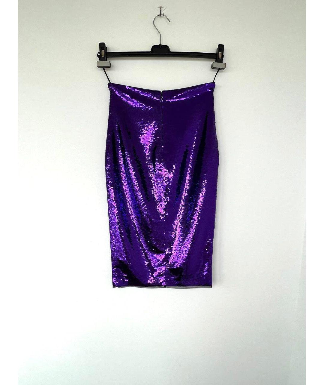 TOM FORD Фиолетовая полиэстеровая юбка миди, фото 6