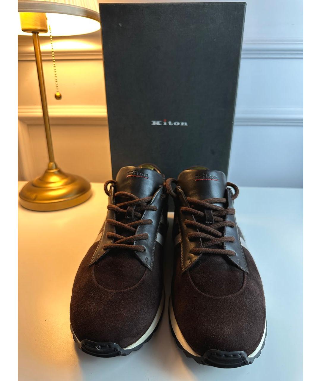 KITON Коричневые низкие кроссовки / кеды, фото 3