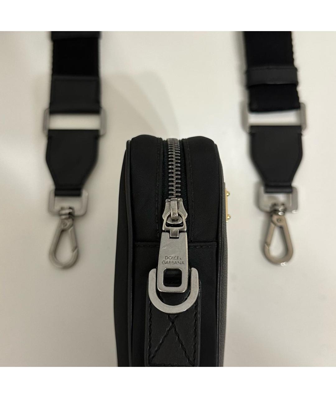 DOLCE&GABBANA Черная кожаная сумка на плечо, фото 4
