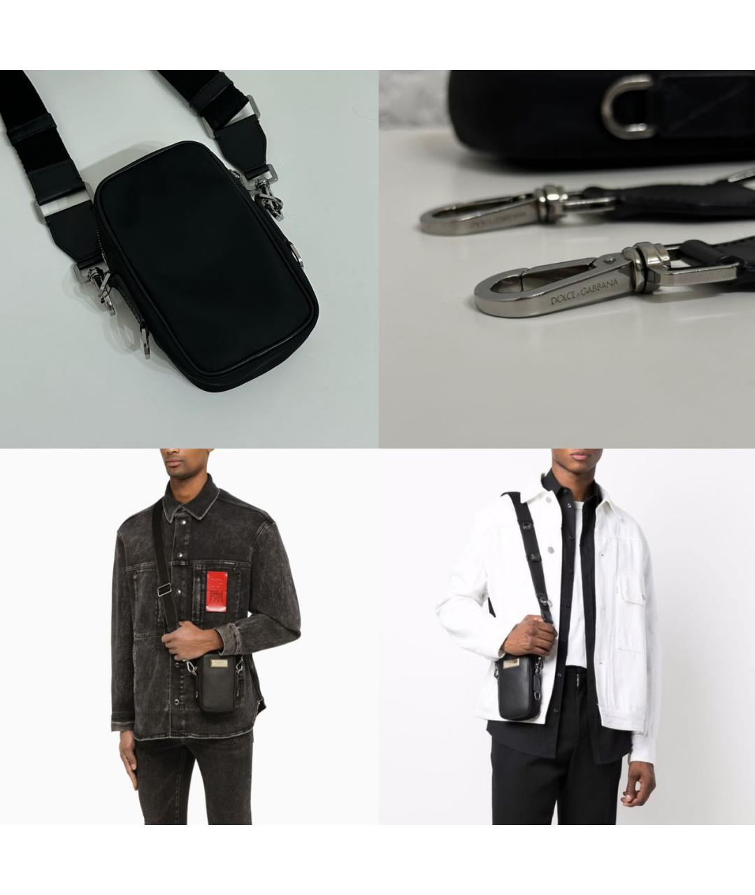 DOLCE&GABBANA Черная кожаная сумка на плечо, фото 7