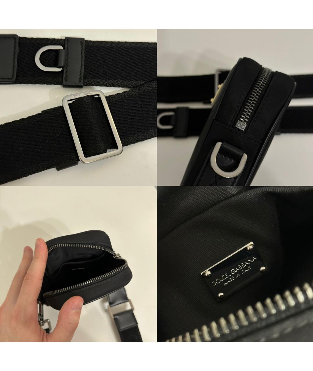 DOLCE&GABBANA Черная кожаная сумка на плечо, фото 6