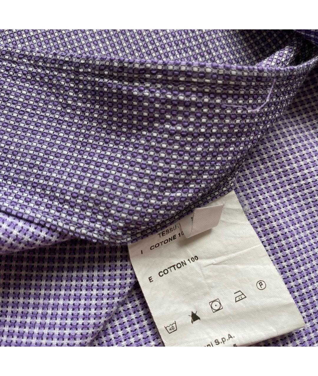 CORNELIANI Фиолетовая хлопковая кэжуал рубашка, фото 6