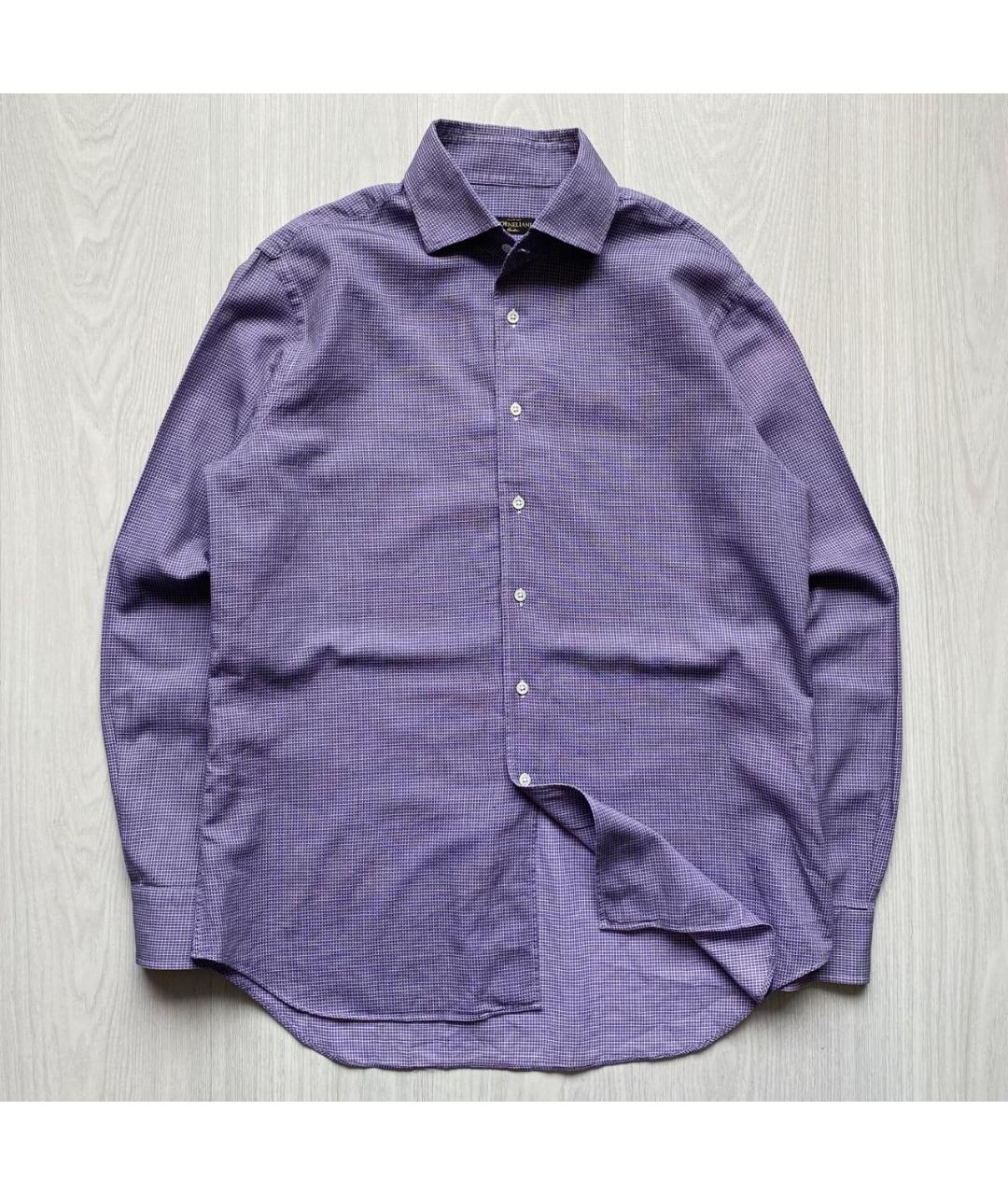 CORNELIANI Фиолетовая хлопковая кэжуал рубашка, фото 9