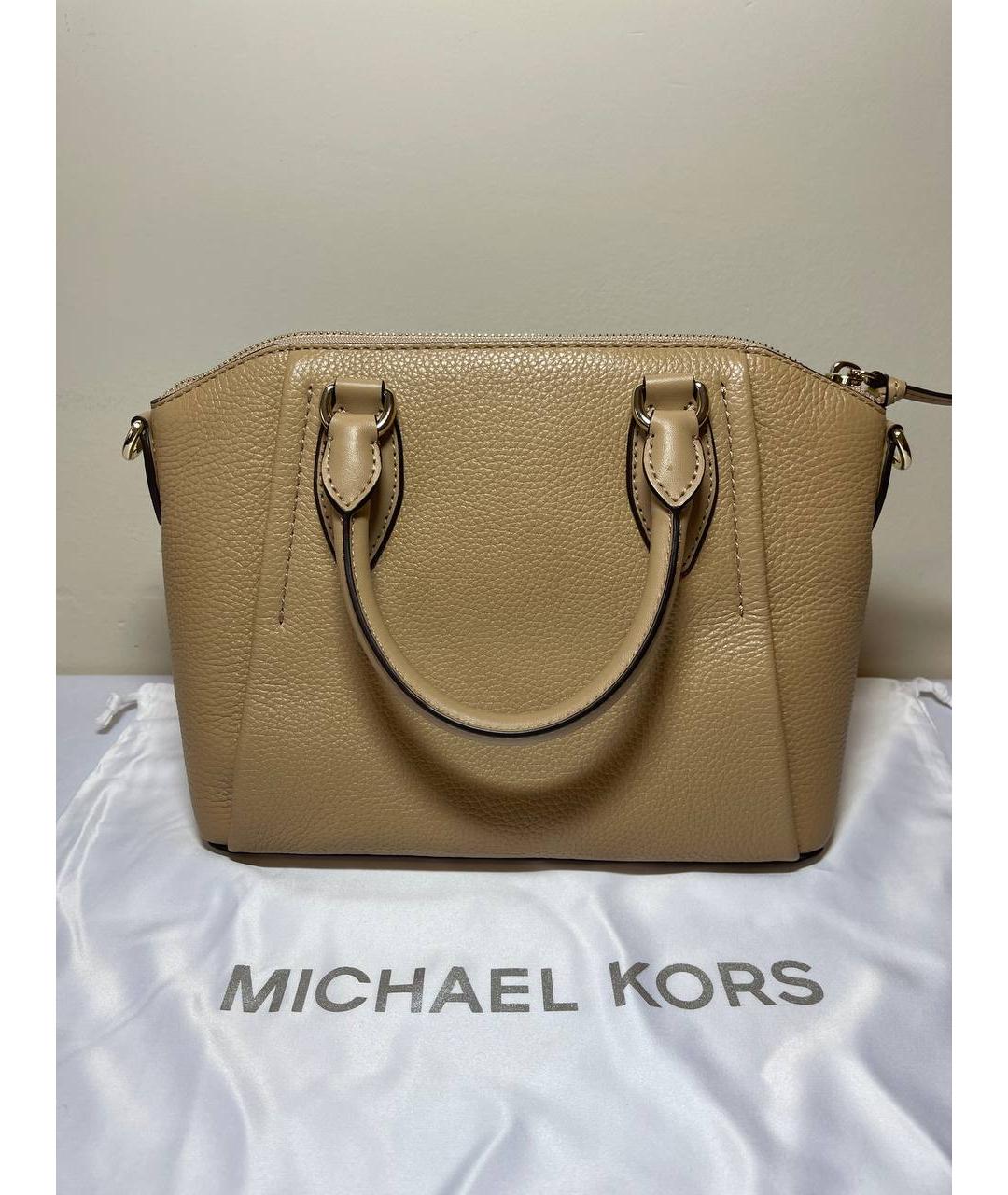 MICHAEL KORS Бежевая кожаная сумка тоут, фото 3