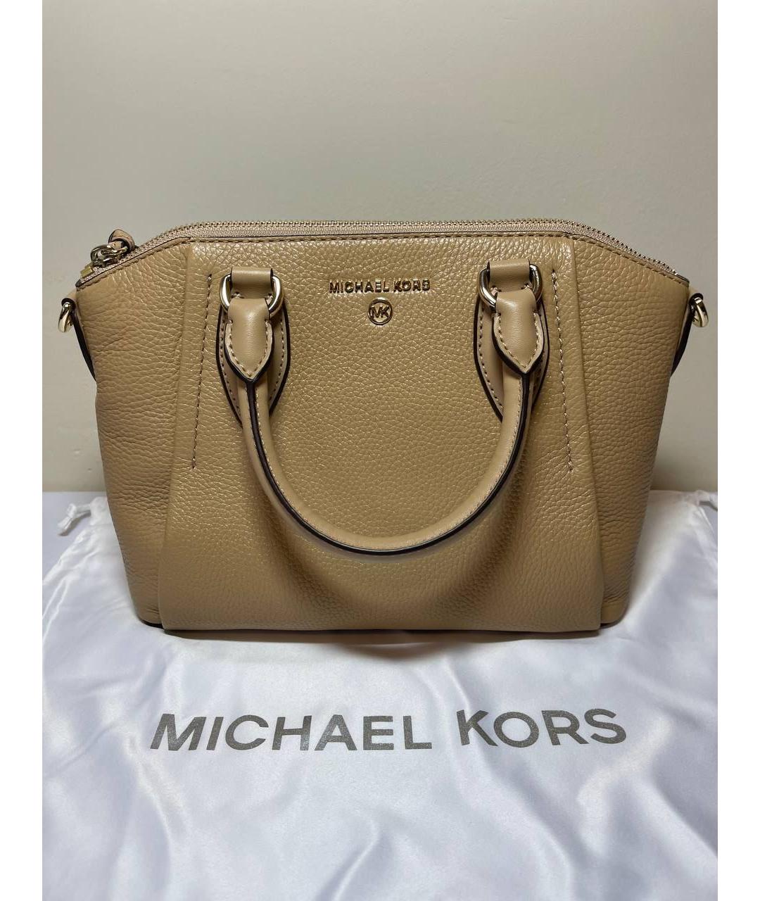 MICHAEL KORS Бежевая кожаная сумка тоут, фото 5