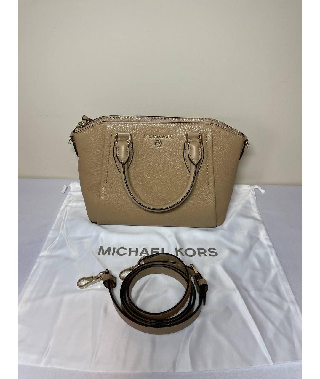 MICHAEL KORS Бежевая кожаная сумка тоут, фото 2