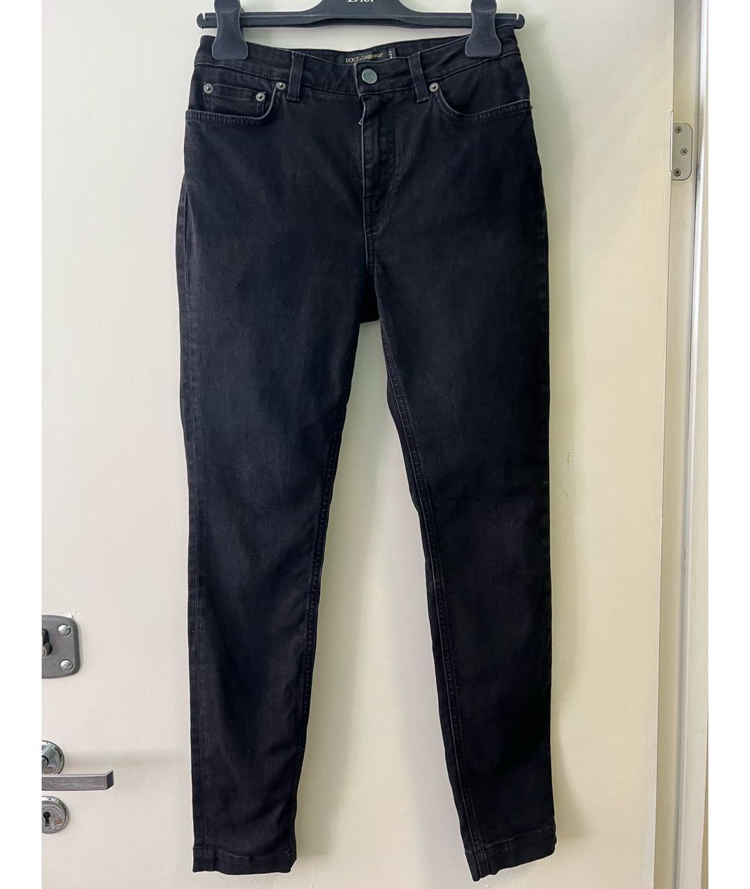 DOLCE&GABBANA Черные хлопко-эластановые джинсы слим, фото 9