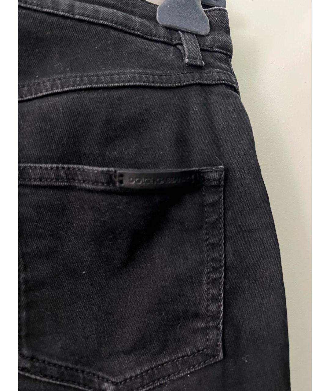 DOLCE&GABBANA Черные хлопко-эластановые джинсы слим, фото 5