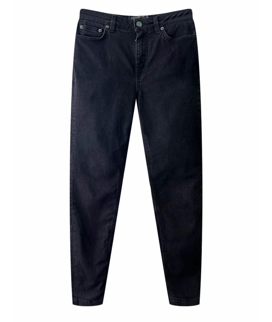 DOLCE&GABBANA Черные хлопко-эластановые джинсы слим, фото 1