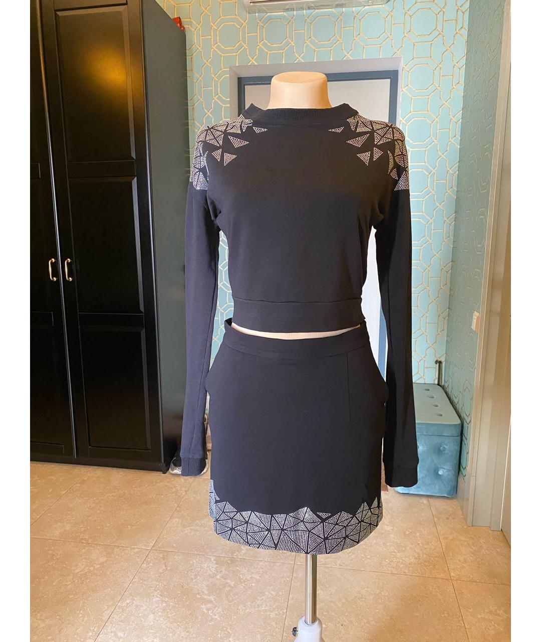 FRANKIE MORELLO Черный вискозный костюм с юбками, фото 2