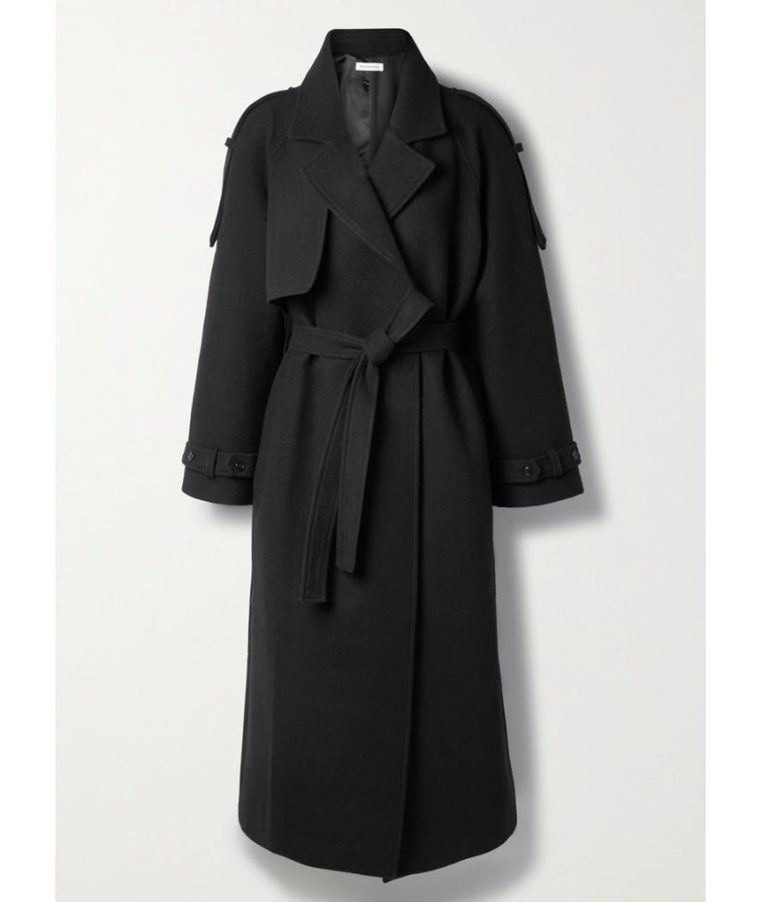 THE FRANKIE SHOP Черное шерстяное пальто, фото 4
