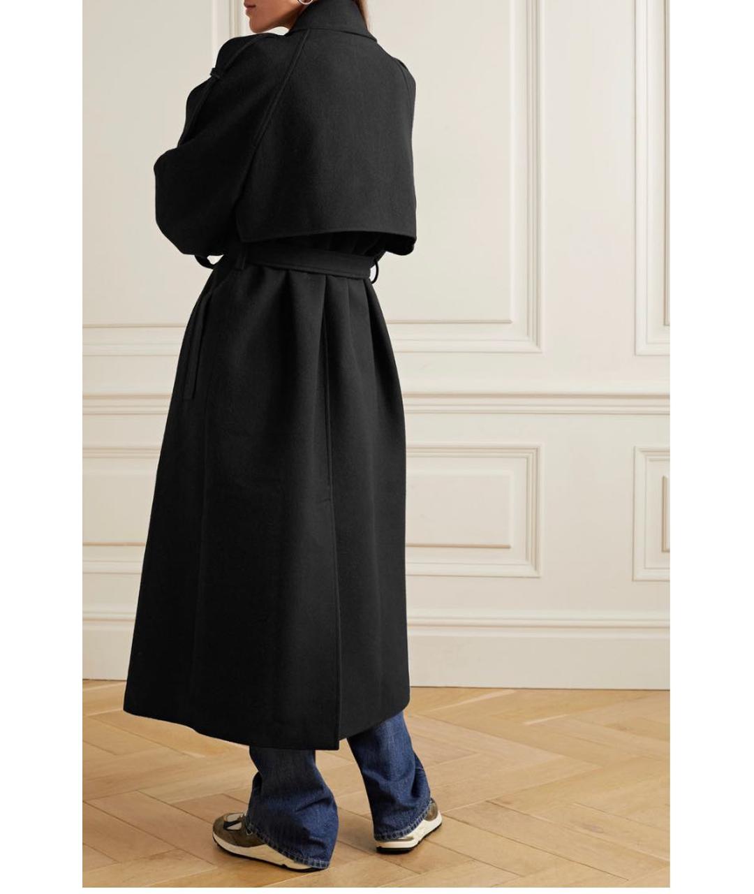 THE FRANKIE SHOP Черное шерстяное пальто, фото 2