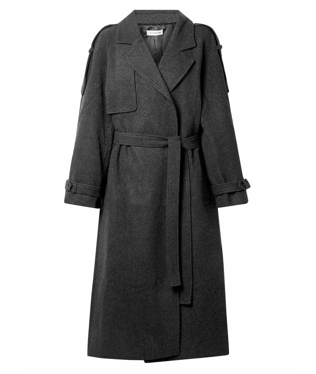 THE FRANKIE SHOP Черное шерстяное пальто, фото 1