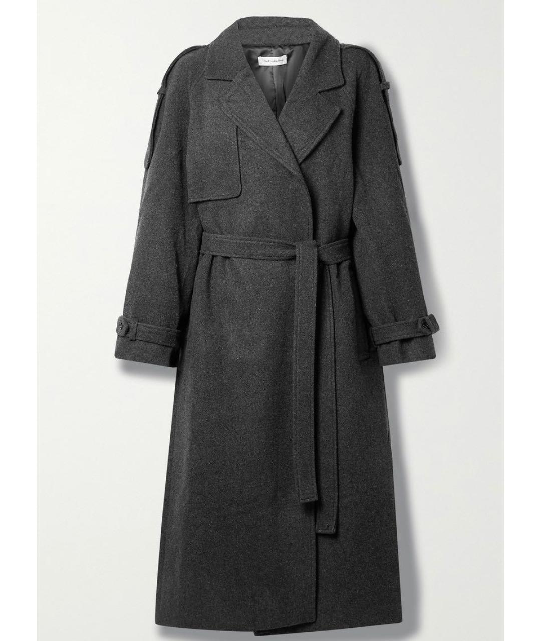 THE FRANKIE SHOP Черное шерстяное пальто, фото 6