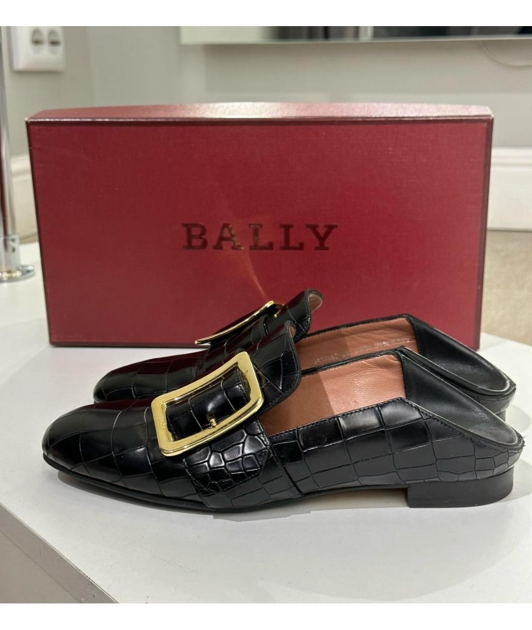 BALLY Черные мюли из лакированной кожи, фото 6