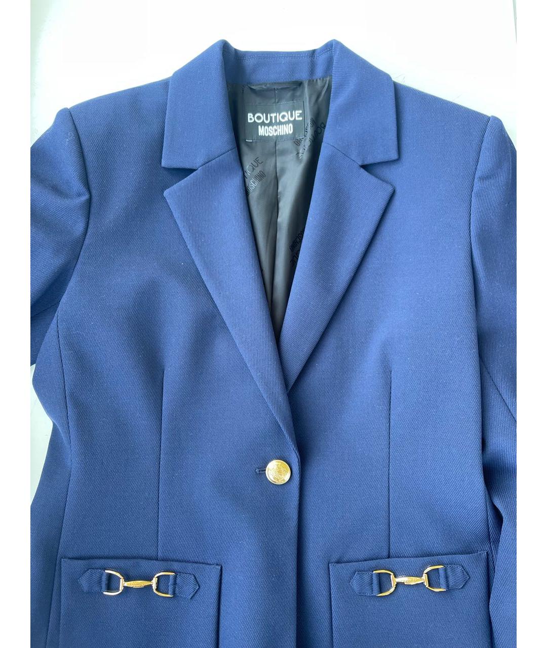 BOUTIQUE MOSCHINO Темно-синий вискозный жакет/пиджак, фото 3