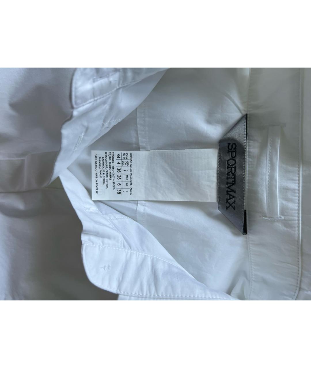 SPORTMAX Белая хлопковая блузы, фото 3