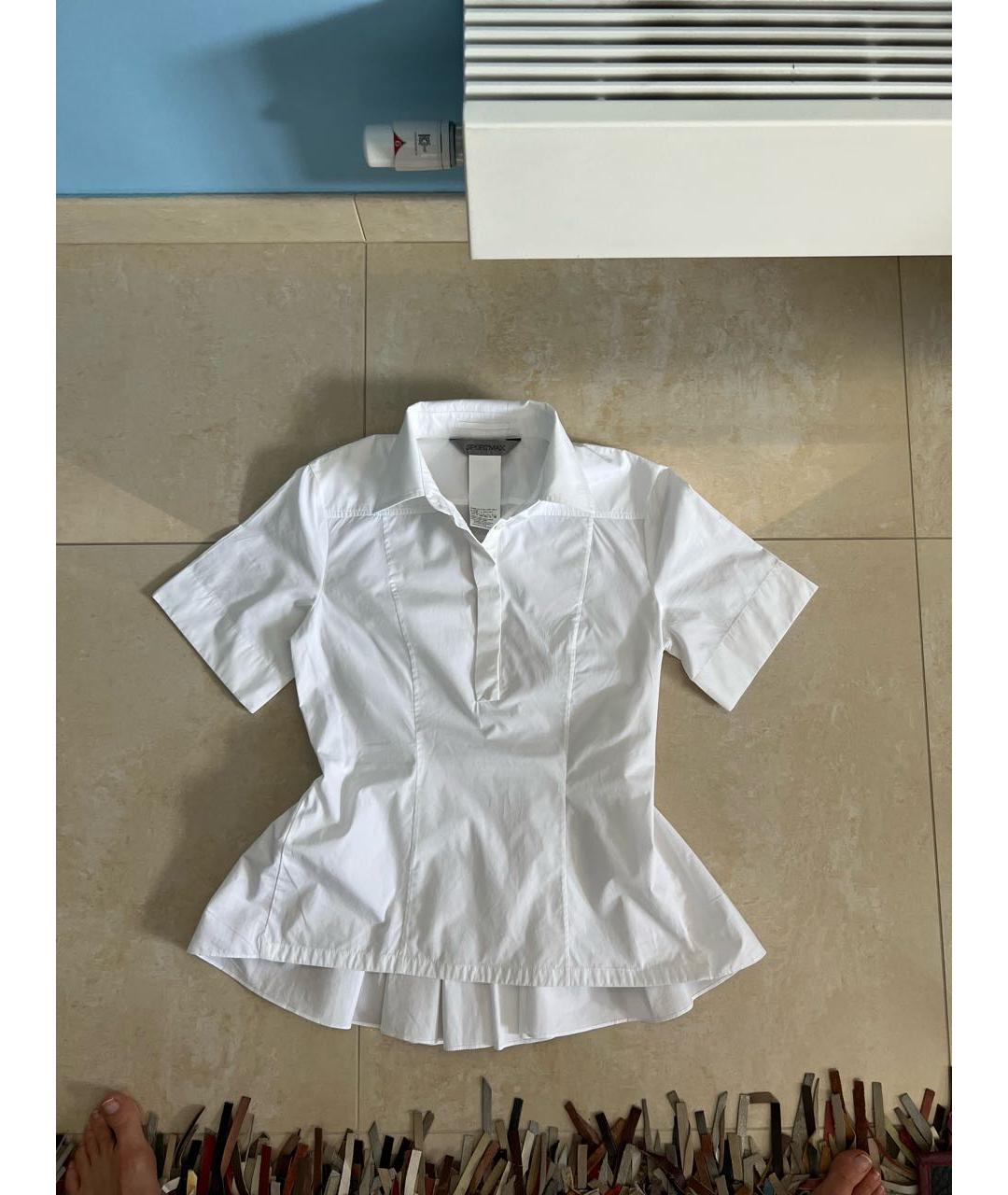 SPORTMAX Белая хлопковая блузы, фото 4