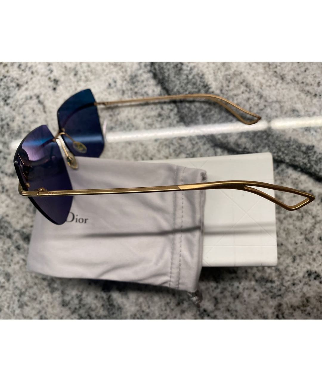 CHRISTIAN DIOR PRE-OWNED Мульти металлические солнцезащитные очки, фото 2