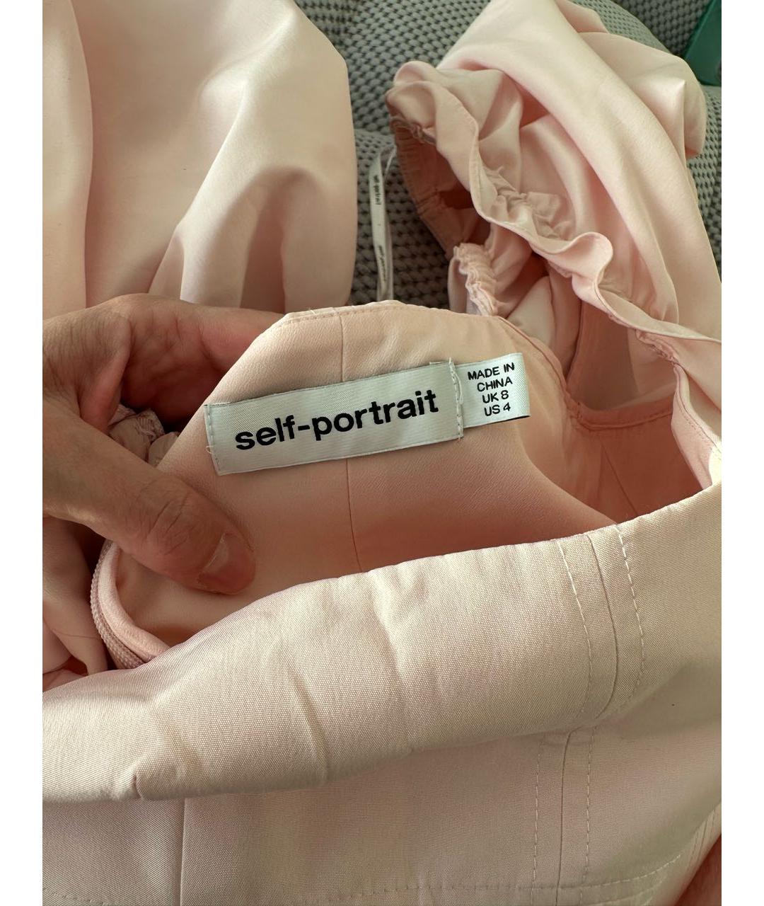 SELF-PORTRAIT Розовое полиэстеровое платье, фото 4