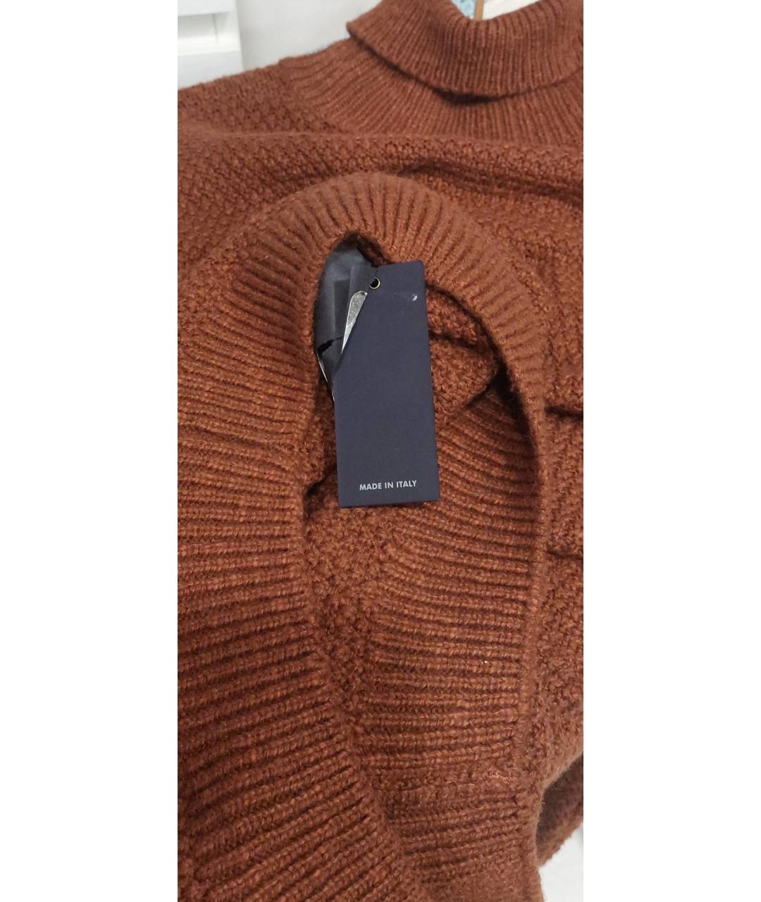 ALESSANDRO DELL'ACQUA Коричневый шерстяной джемпер / свитер, фото 7