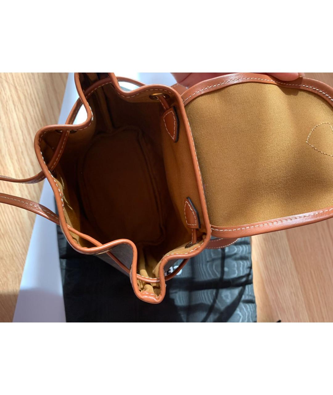CELINE PRE-OWNED Коричневый кожаный рюкзак, фото 3