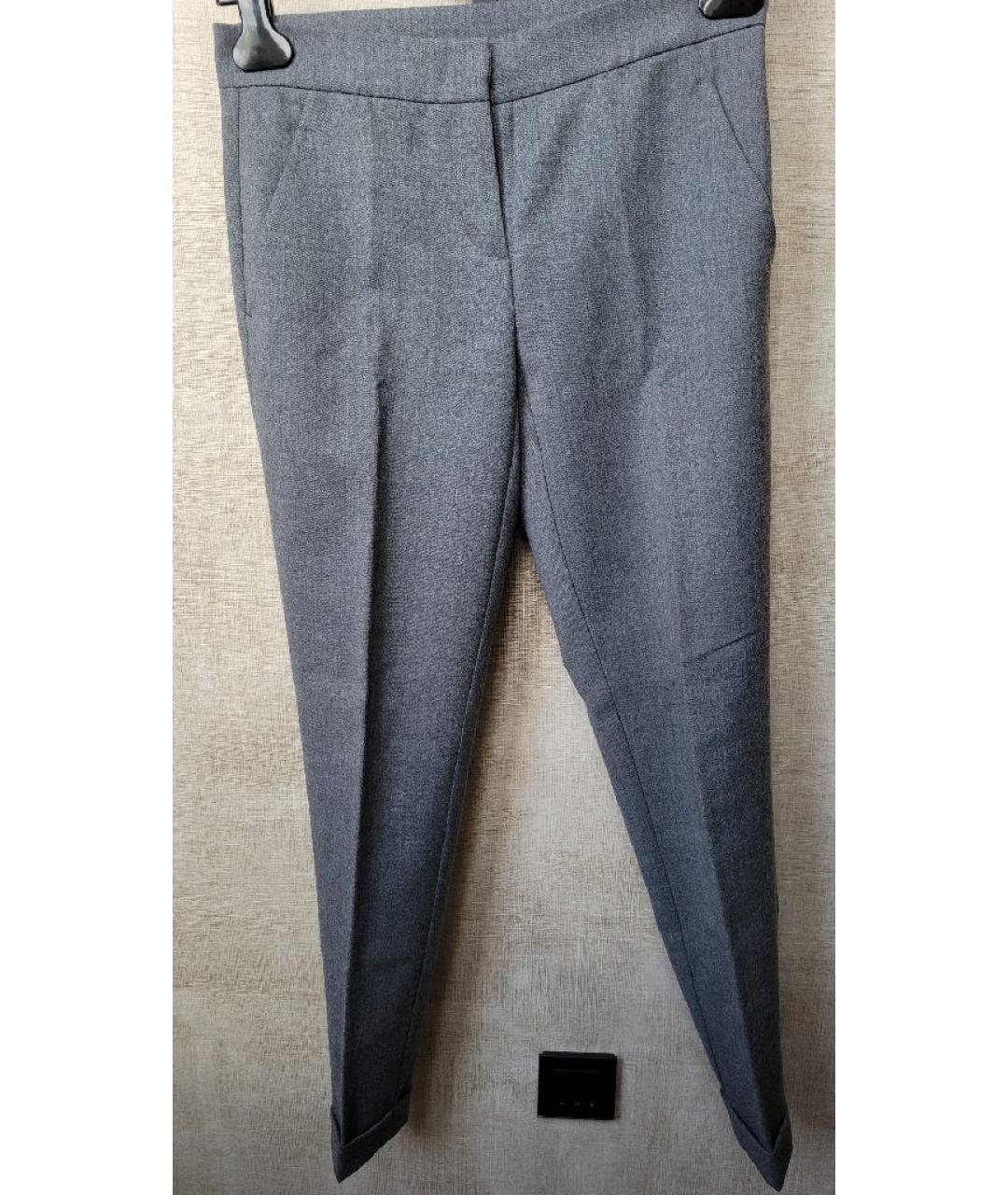 DKNY Серые шерстяные прямые брюки, фото 5