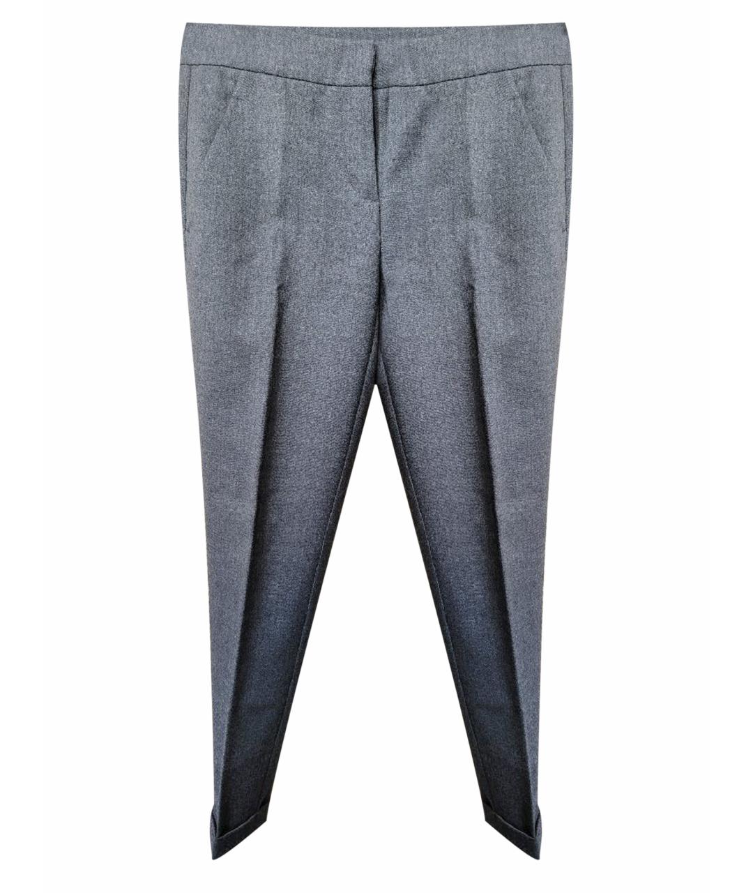 DKNY Серые шерстяные прямые брюки, фото 1