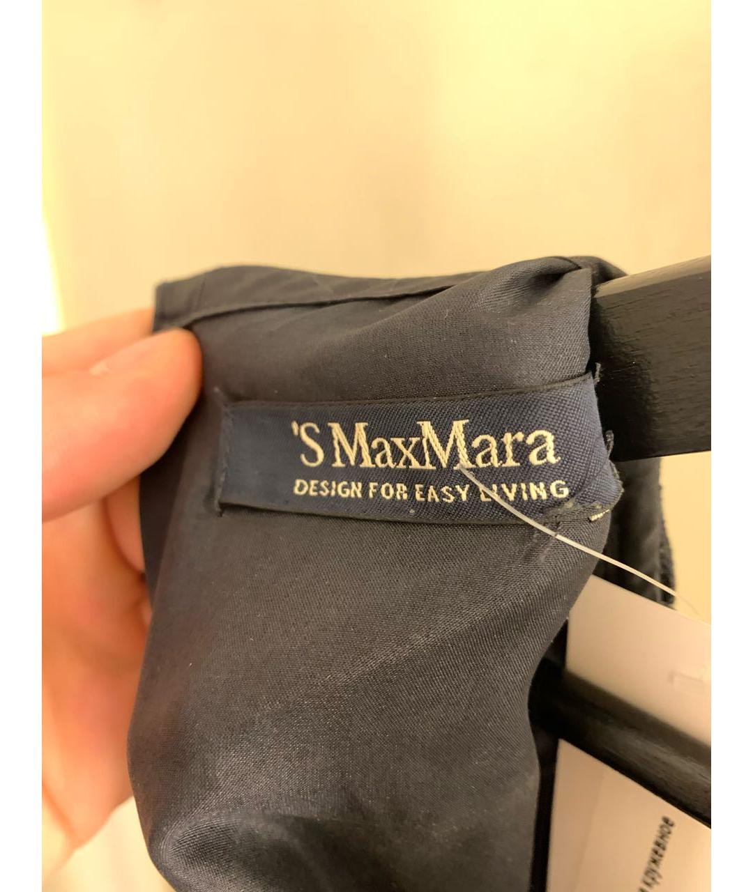 'S MAX MARA Темно-синее кружевное повседневное платье, фото 3