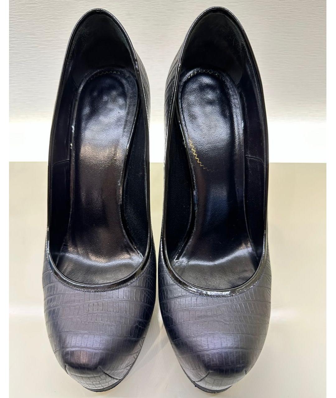 SAINT LAURENT Темно-синие кожаные туфли, фото 3