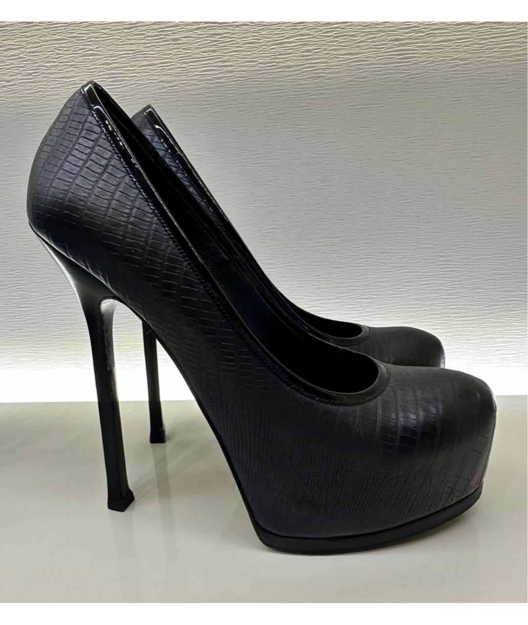 SAINT LAURENT Темно-синие кожаные туфли, фото 9