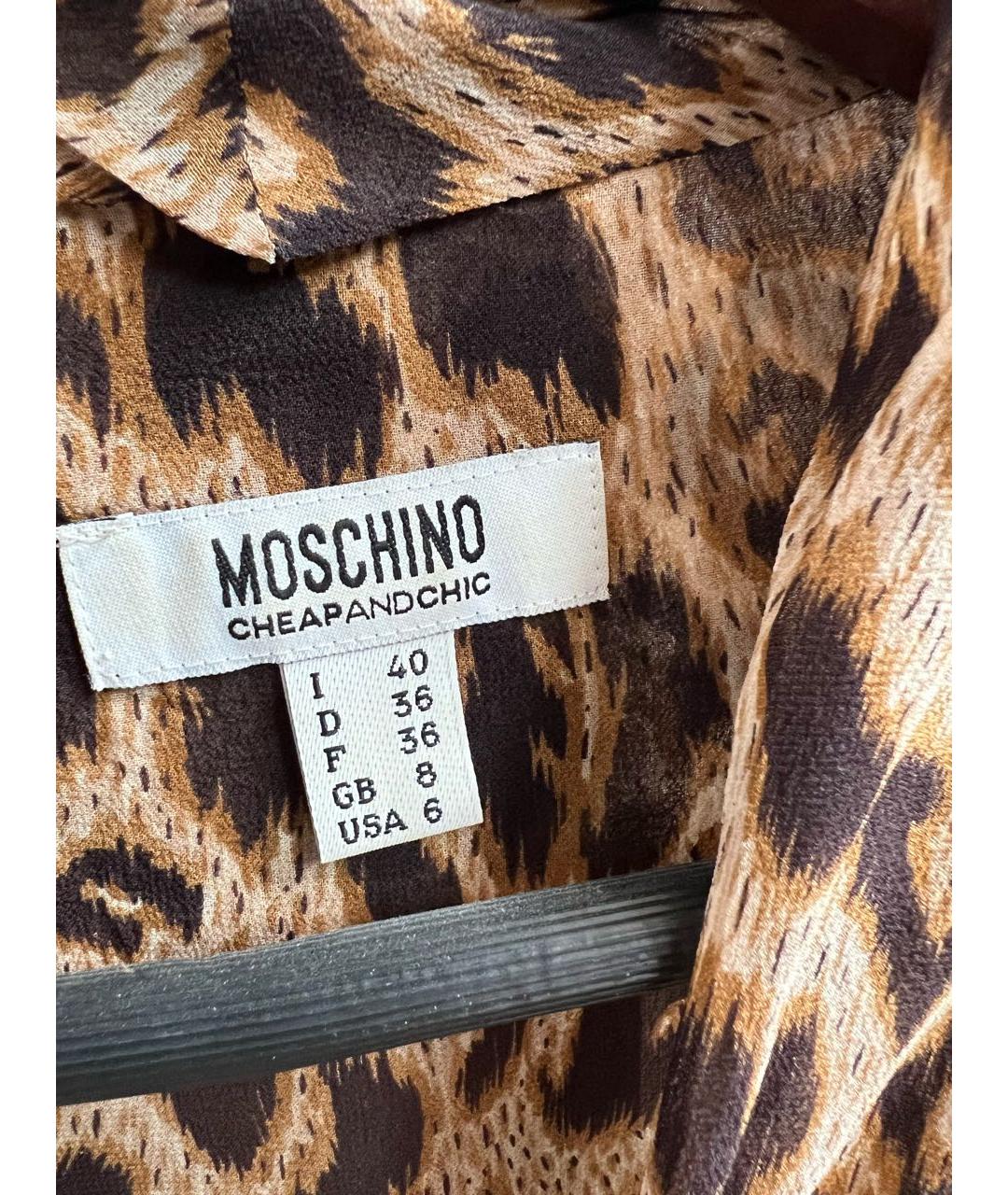 MOSCHINO Коричневая шелковая блузы, фото 3