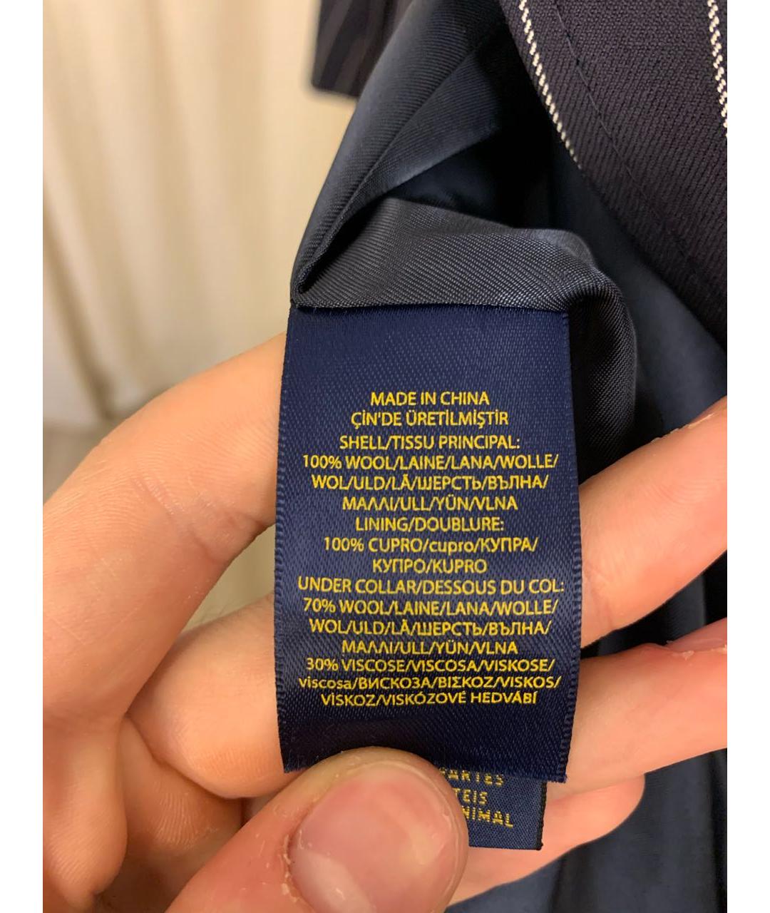 POLO RALPH LAUREN Темно-синий шерстяной жакет/пиджак, фото 5