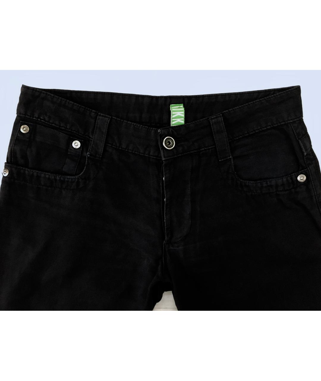 BIKKEMBERGS Черные хлопко-леновые прямые джинсы, фото 4