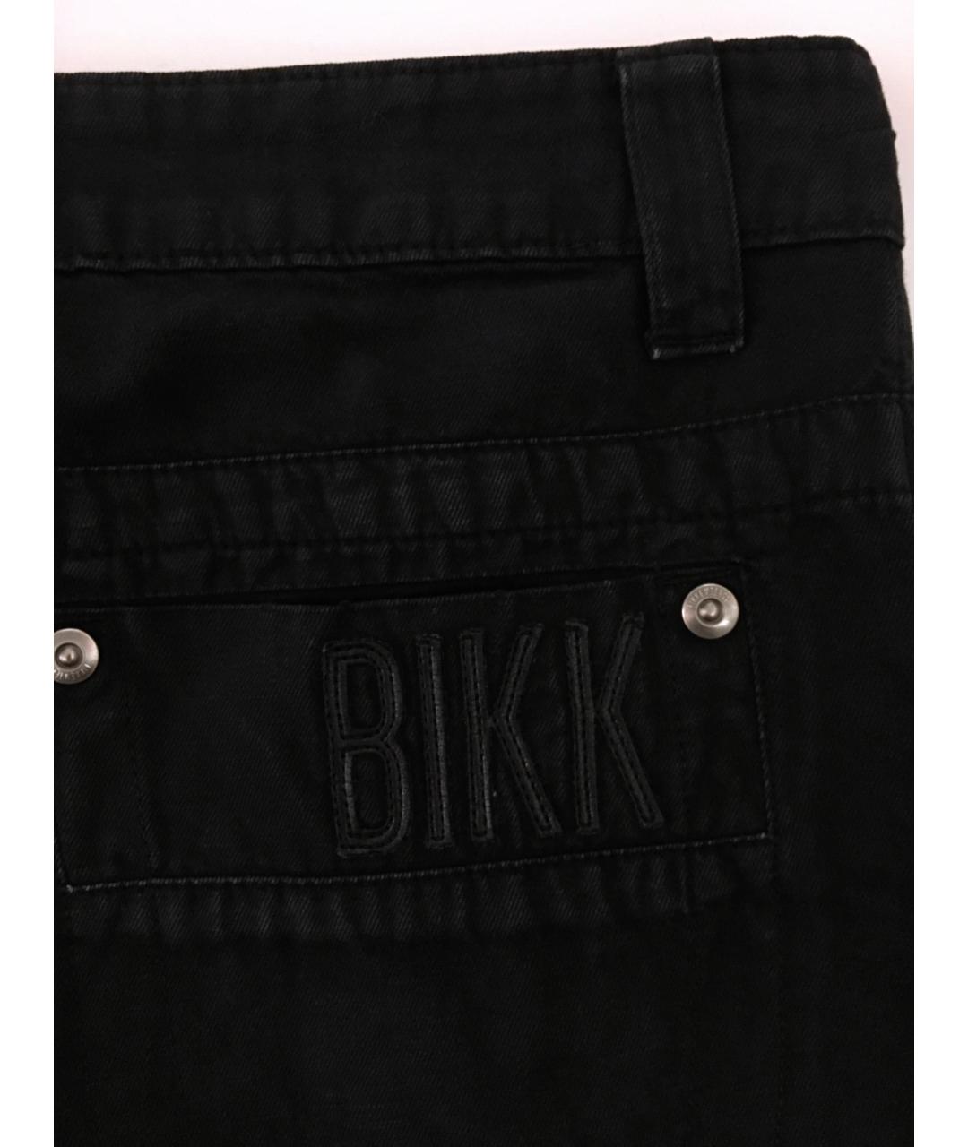 BIKKEMBERGS Черные хлопко-леновые прямые джинсы, фото 5