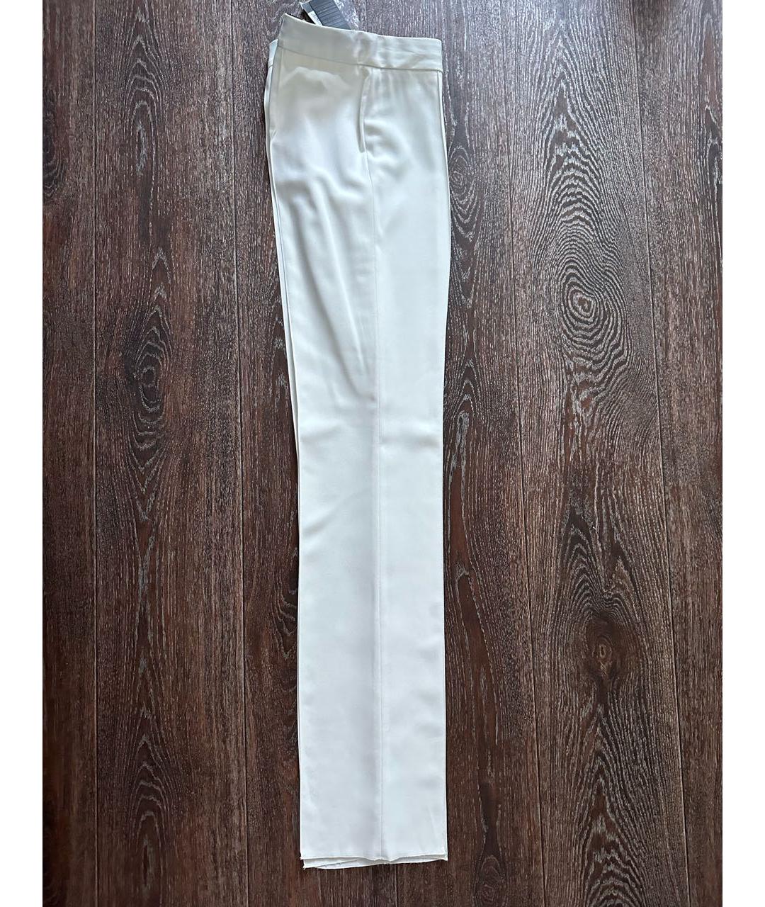 JUST CAVALLI Белые полиэстеровые прямые брюки, фото 8