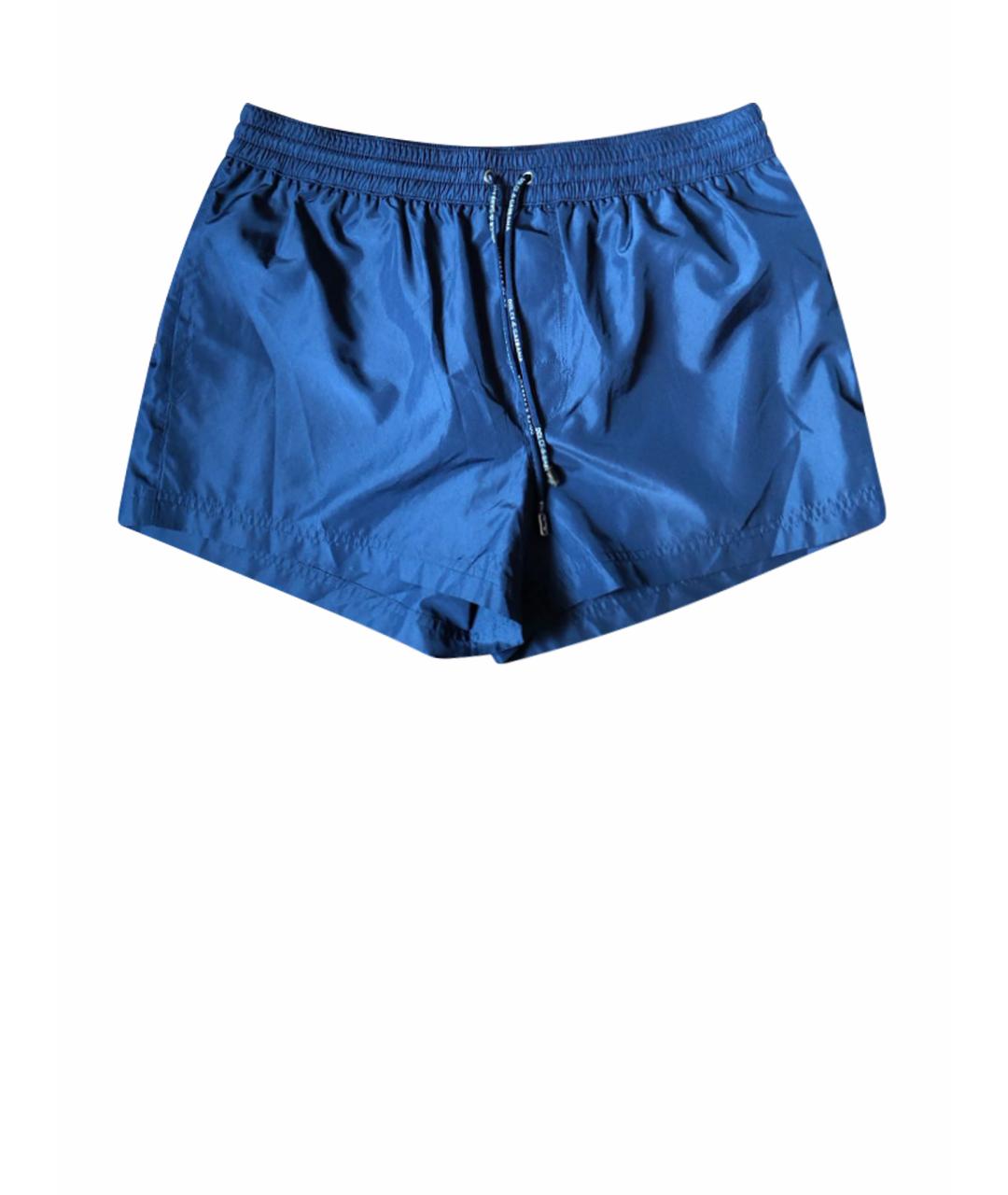 DOLCE&GABBANA Темно-синие полиэстеровые шорты, фото 1