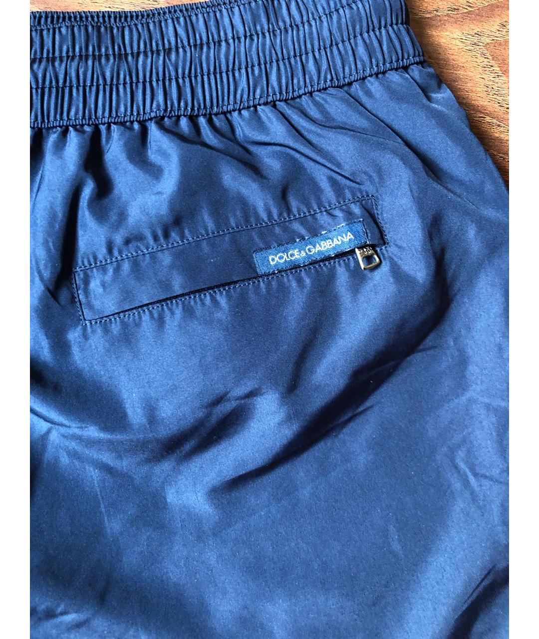 DOLCE&GABBANA Темно-синие полиэстеровые шорты, фото 3