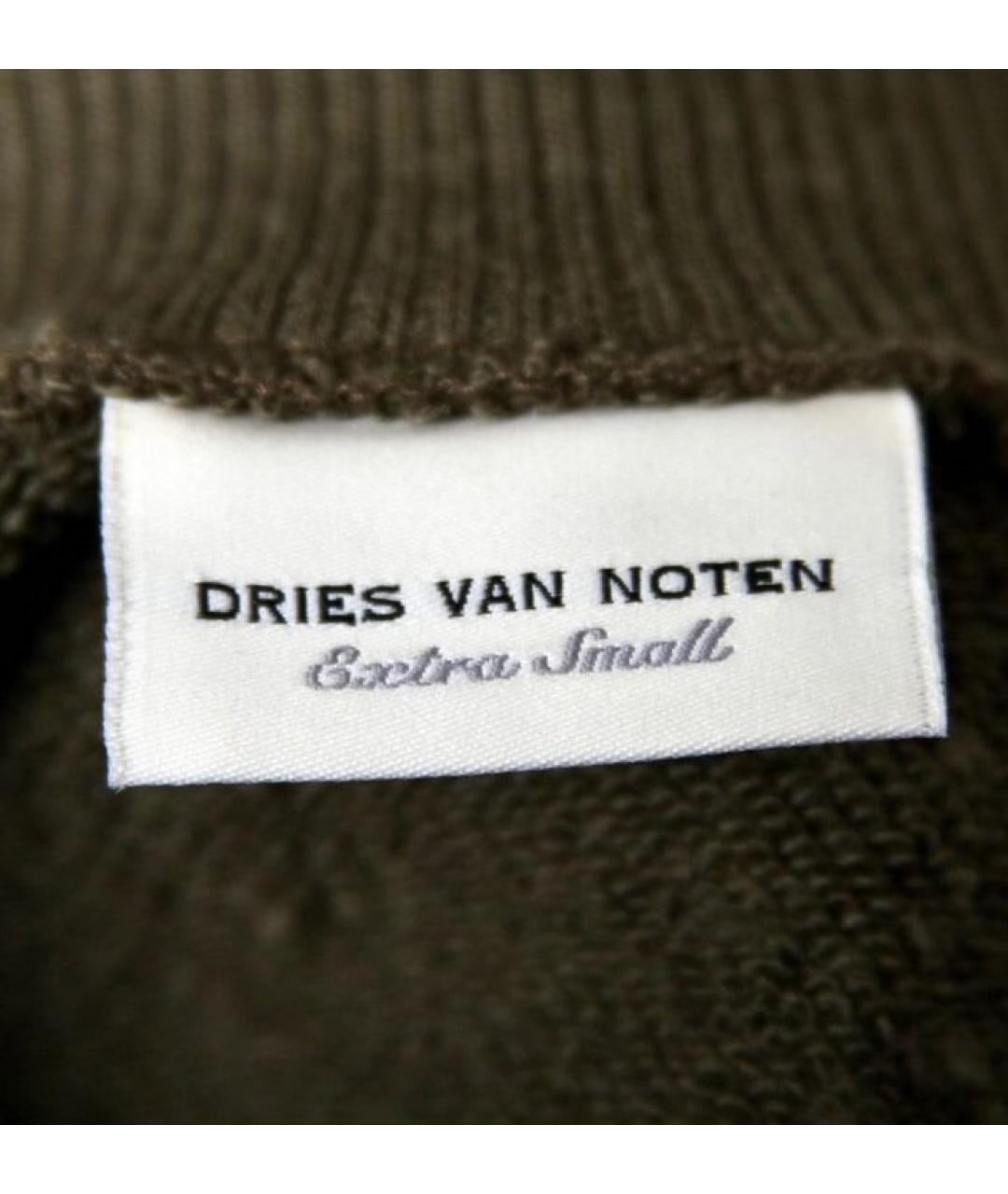 DRIES VAN NOTEN Хаки шерстяное повседневное платье, фото 7