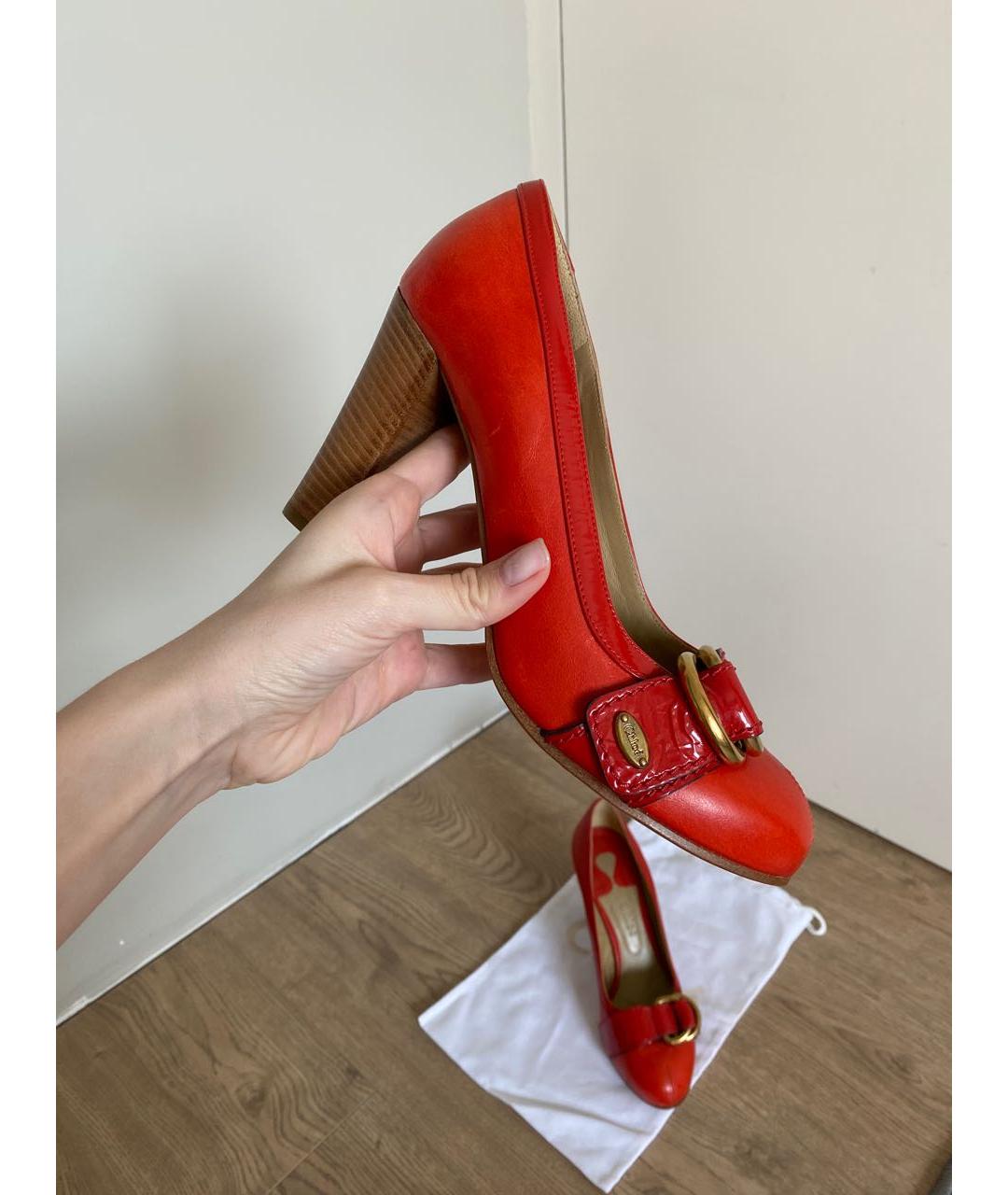 CHLOE Красные кожаные туфли, фото 9