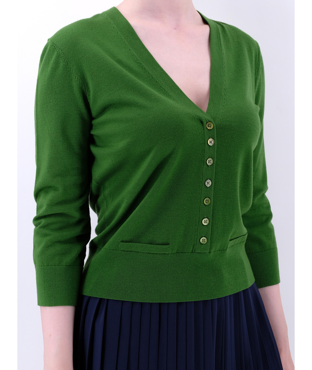 MICHAEL KORS Зеленый шерстяной джемпер / свитер, фото 2