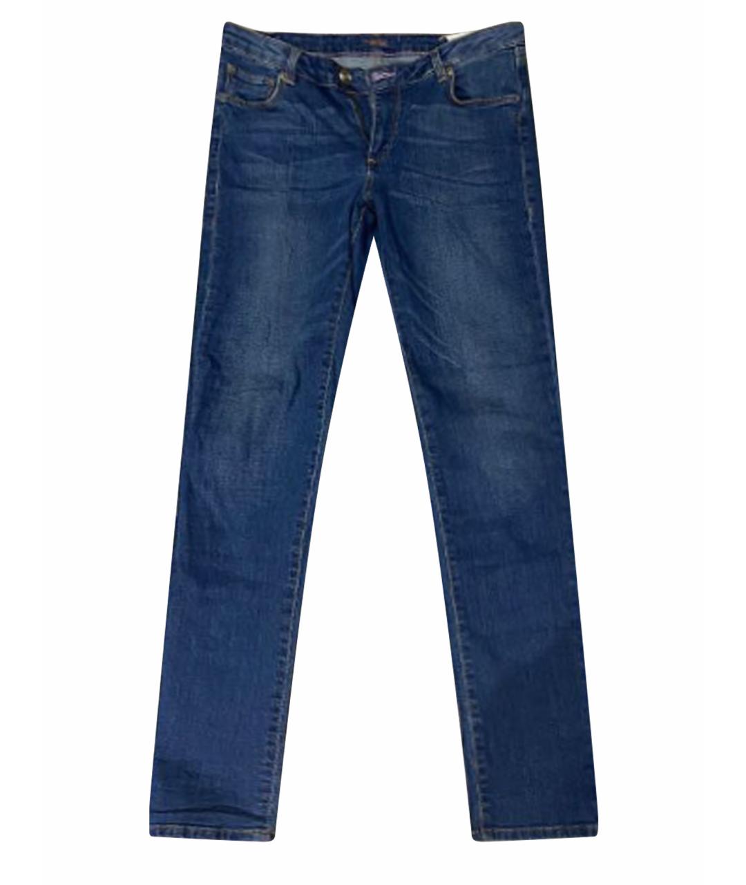 TRUSSARDI JEANS Синие хлопко-полиэстеровые прямые джинсы, фото 1