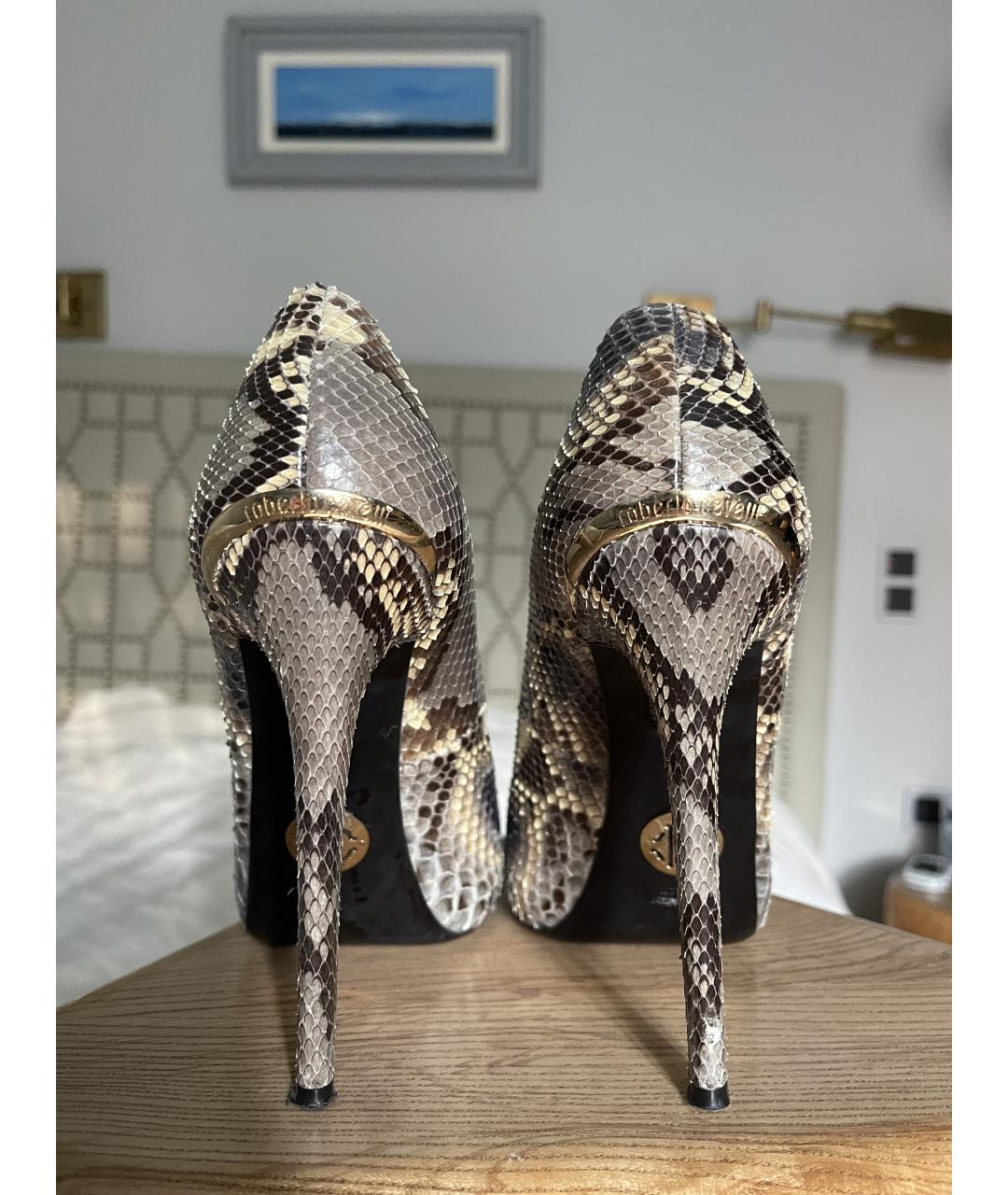 ROBERTO CAVALLI Серые туфли из экзотической кожи, фото 4