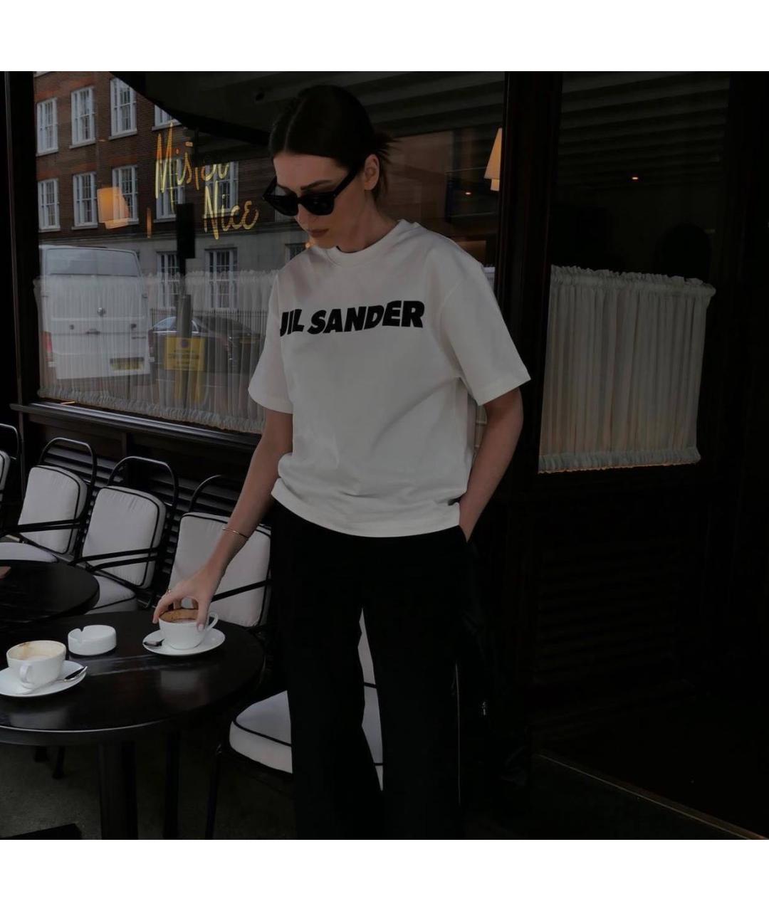 JIL SANDER Белая хлопковая футболка, фото 3