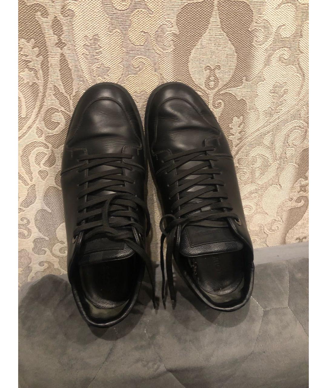 LOUIS VUITTON PRE-OWNED Черные кожаные низкие кроссовки / кеды, фото 3